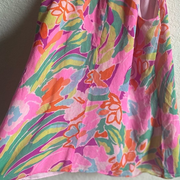 Lily Pulitzer Silk Lulu Flamingo Rogan Vibrant Tropical Halter Resortwear Top XS - Picture 12 of 12